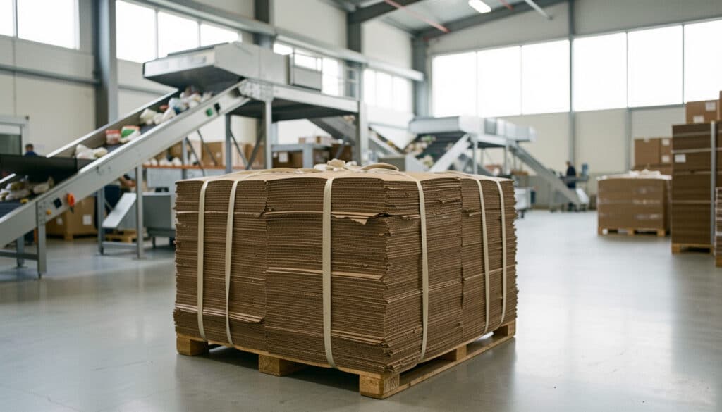 Balle de carton : compactage, tri et recyclage